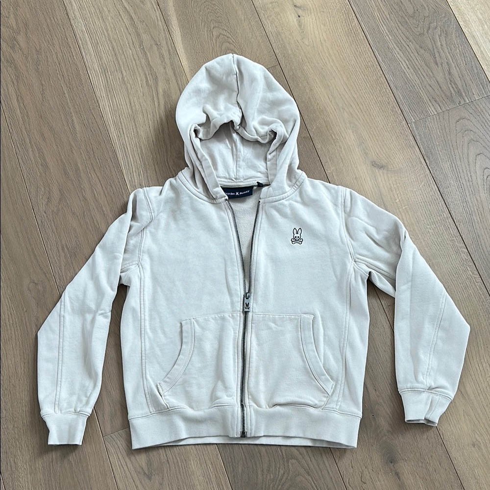 Psycho Bunny Kids Off-White Zip Hoodie